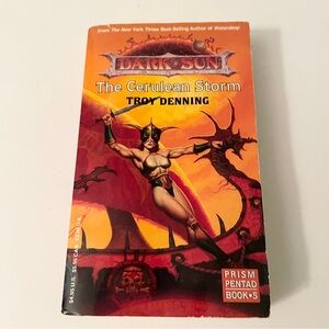 VTG 1993 Dark Sun The Cerulean Storm Book 5 Troy Denning Brom Art TSR
